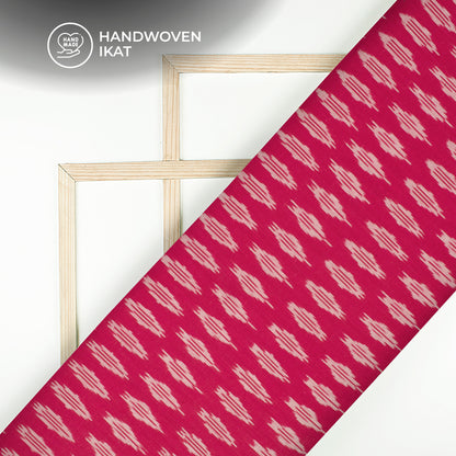 Pink Abstract Pre-Washed Pochampally Ikat Cotton Fabric