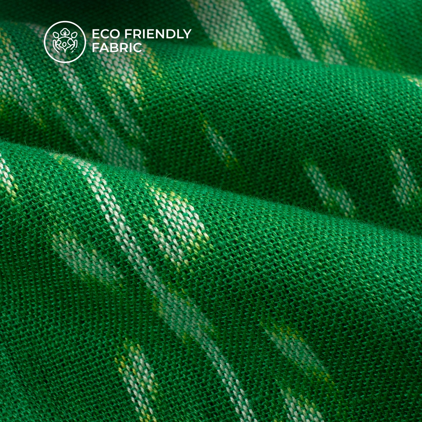 Green Arrow Pre-Washed Pochampally Ikat Cotton Fabric