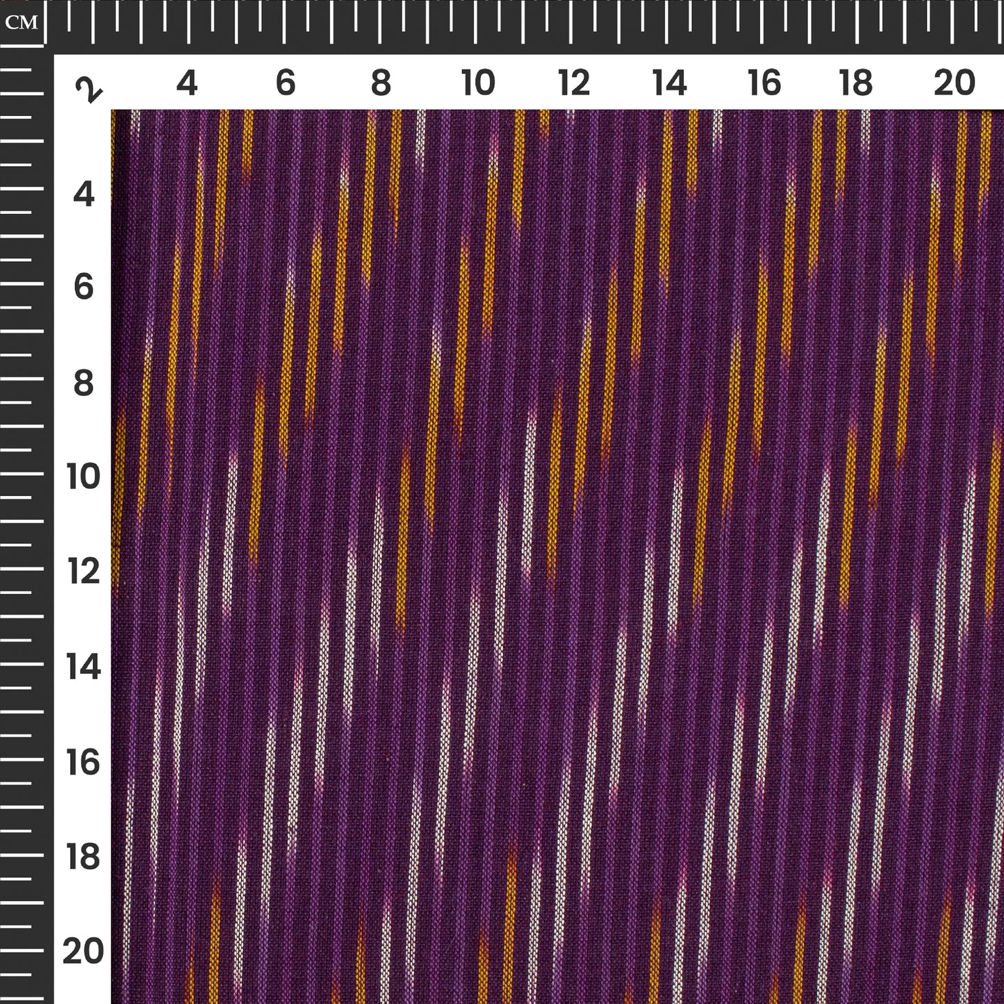 Purple Stripes Pre-Washed Pochampally Ikat Cotton Fabric