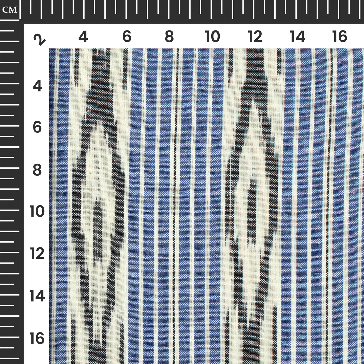 Blue Stripes Pre-Washed Pochampally Ikat Cotton Fabric