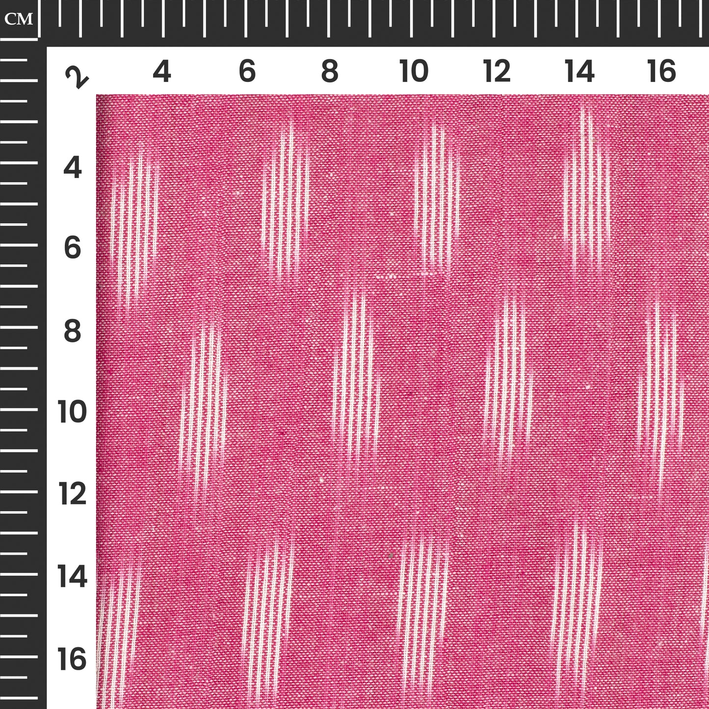 Pink And White Stripes Pre-Washed Pochampally Ikat Cotton Fabric