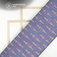 Pastel Blue Geometric Pre-Washed Pochampally Ikat Cotton Fabric
