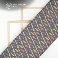Grey Stripes Pre-Washed Pochampally Ikat Cotton Fabric