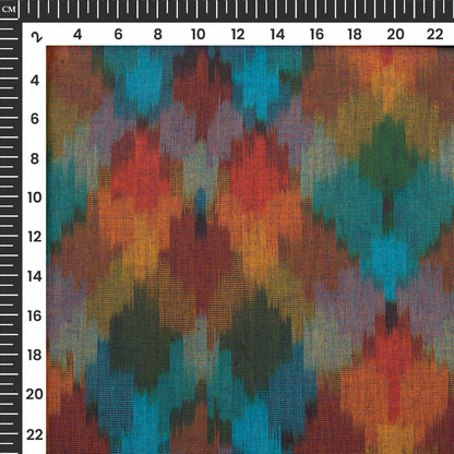 Pre-Washed Pochampally Ikat Weave Cotton Fabric