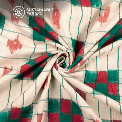 Pre-Washed Pochampally Weave Double Ikat Cotton Fabric