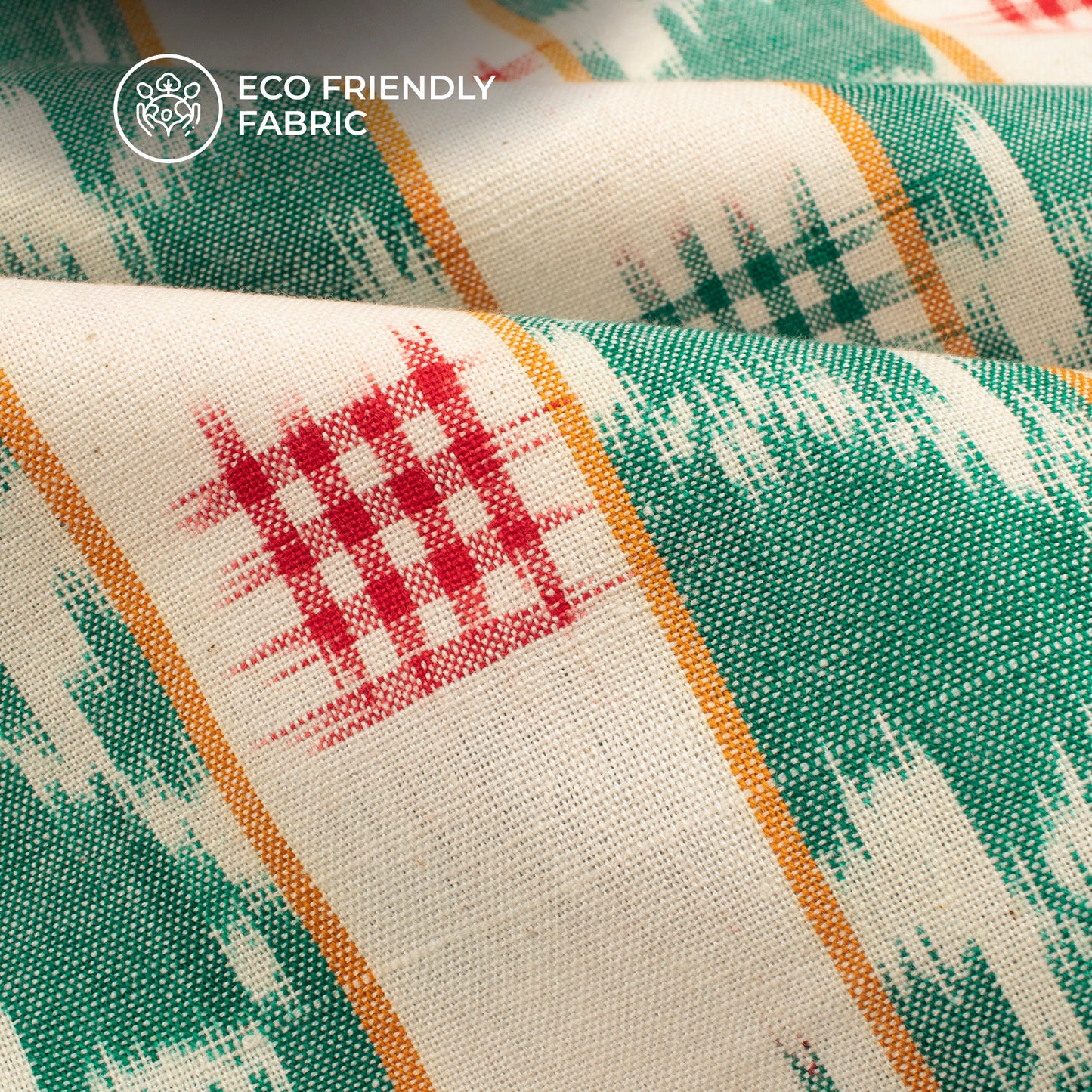 Pre-Washed Pochampally Weave Double Ikat Cotton Fabric