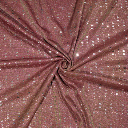 Trendy Magenta Pink Silver Zari Sequins Work On Imported Fabric