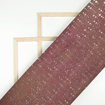 Trendy Magenta Pink Silver Zari Sequins Work On Imported Fabric