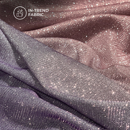 Trendy Dual Tone Silver Zari Work On Imported Fabric