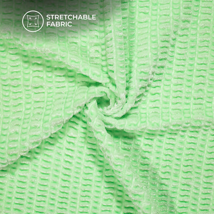 Trendy Seafoam Bubble Imported Stretched Velvet Fabric