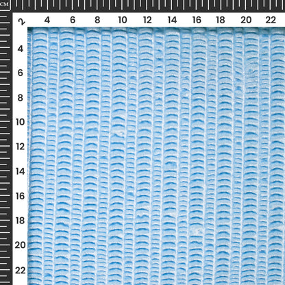 Cerulean White Bubble Imported Stretched Velvet Fabric