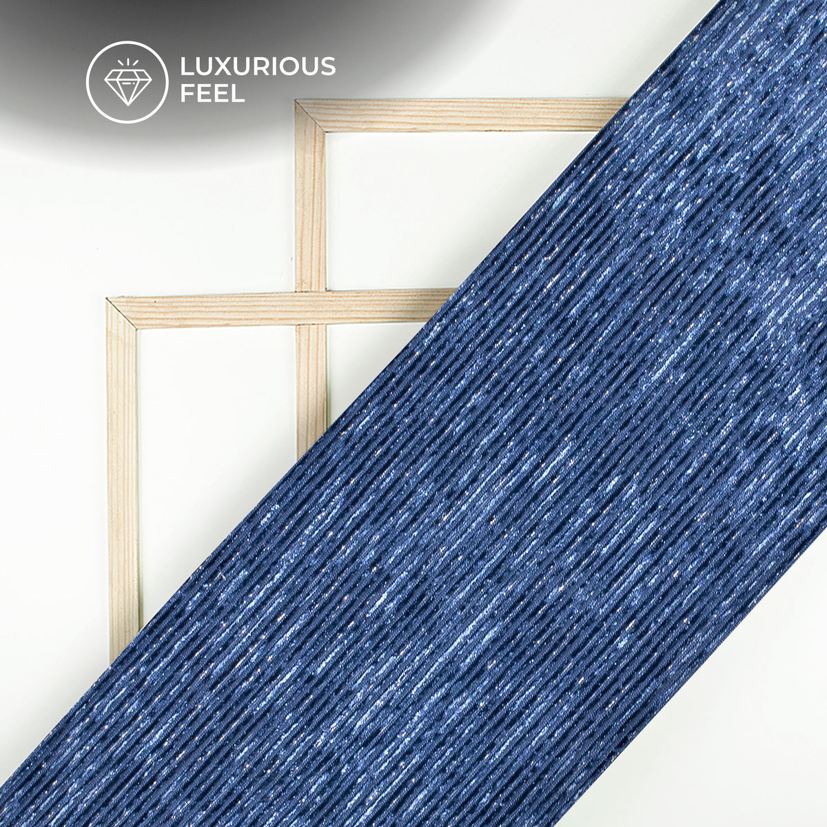 Exclusive Navy Stripes Luxurious Imported Velvet Fabric