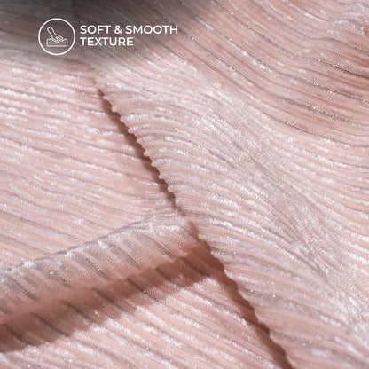 Exclusive Peach Stripes Luxurious Imported Velvet Fabric