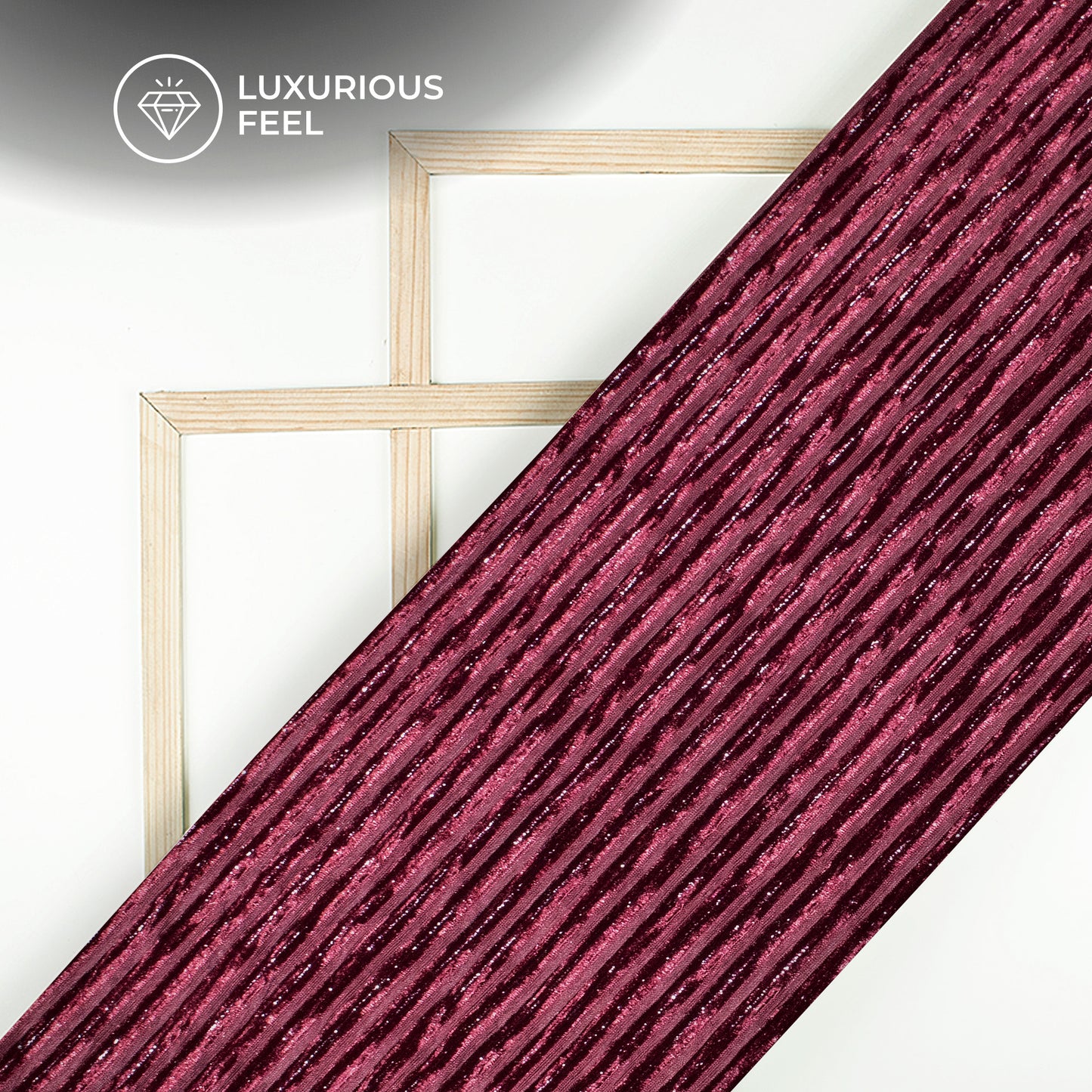 Exclusive Wine Stripes Luxurious Imported Velvet Fabric