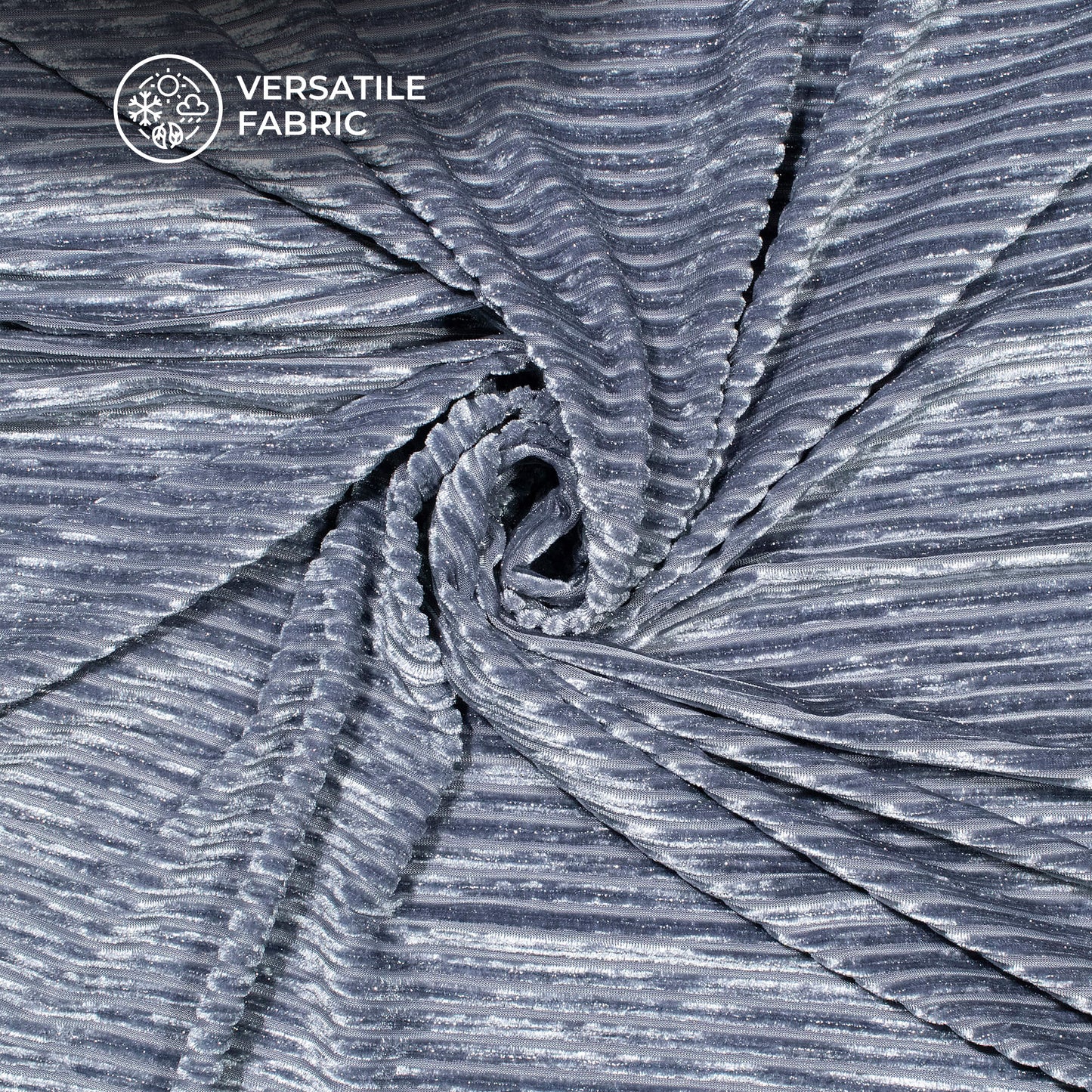 Exclusive Dolphin Grey Stripes Luxurious Imported Velvet Fabric