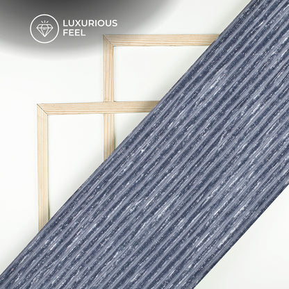 Exclusive Dolphin Grey Stripes Luxurious Imported Velvet Fabric