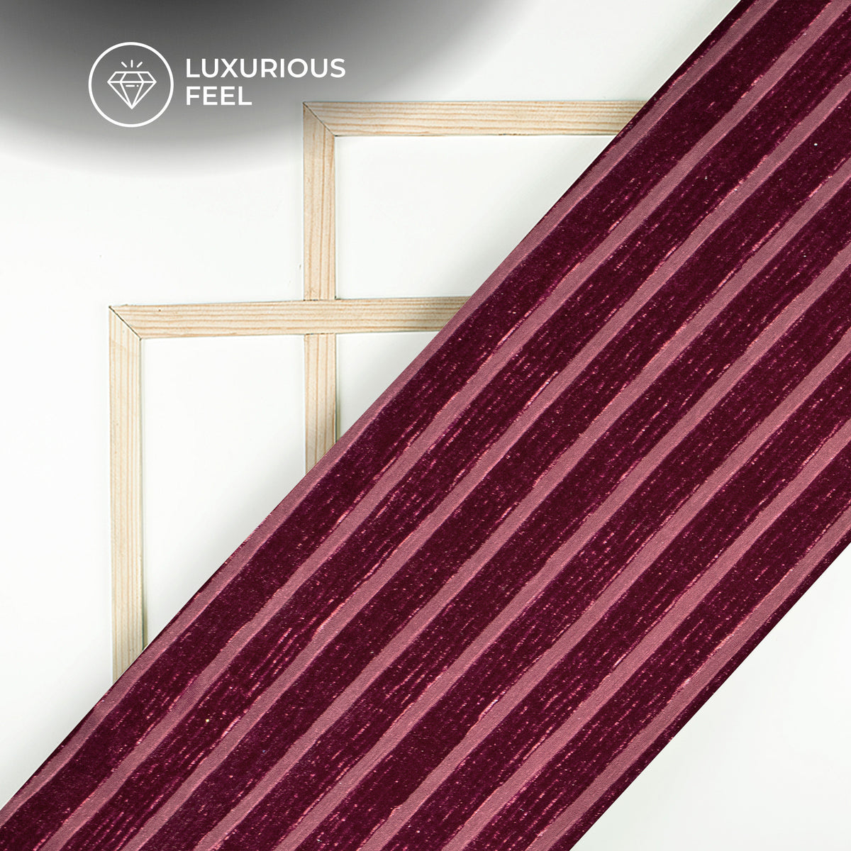 Beautiful Wine Stripes Luxurious Imported Velvet Fabric