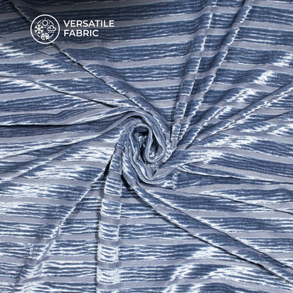 Beautiful Dolphin Grey  Stripes Luxurious Imported Velvet Fabric