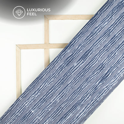 Beautiful Dolphin Grey  Stripes Luxurious Imported Velvet Fabric