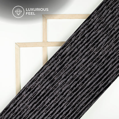 Exclusive Black Stripes Luxurious Imported Velvet Fabric