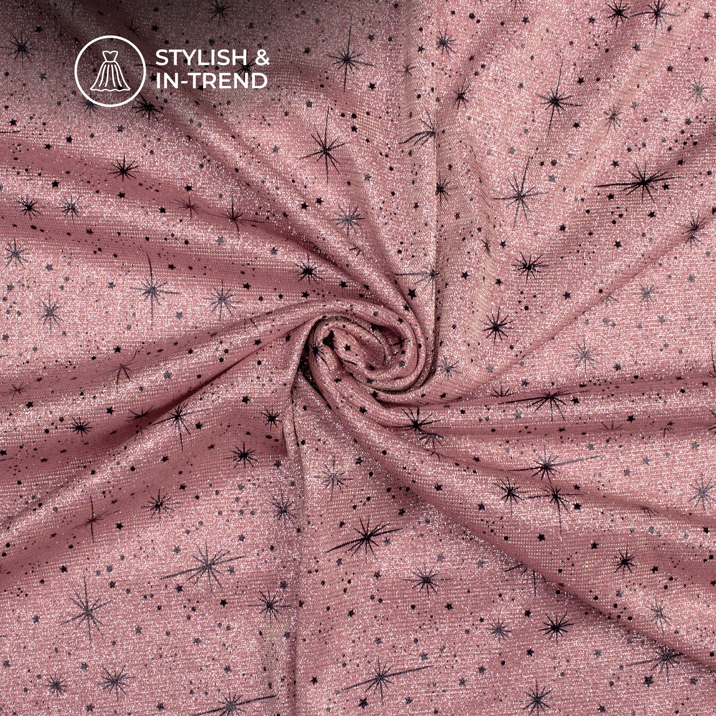 High-Quality Foil Work Imported Fabric - Perfect for Fashion Garment Photography