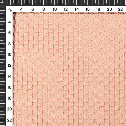 Exclusive Peach Square Bubble Waffle Imported Fabric