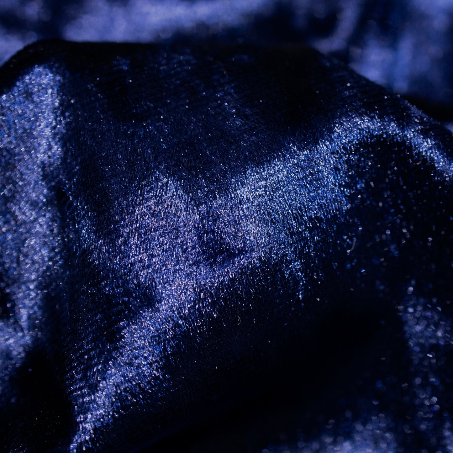 Luxurious Navy Blue Imported Stretched Velvet Fabric