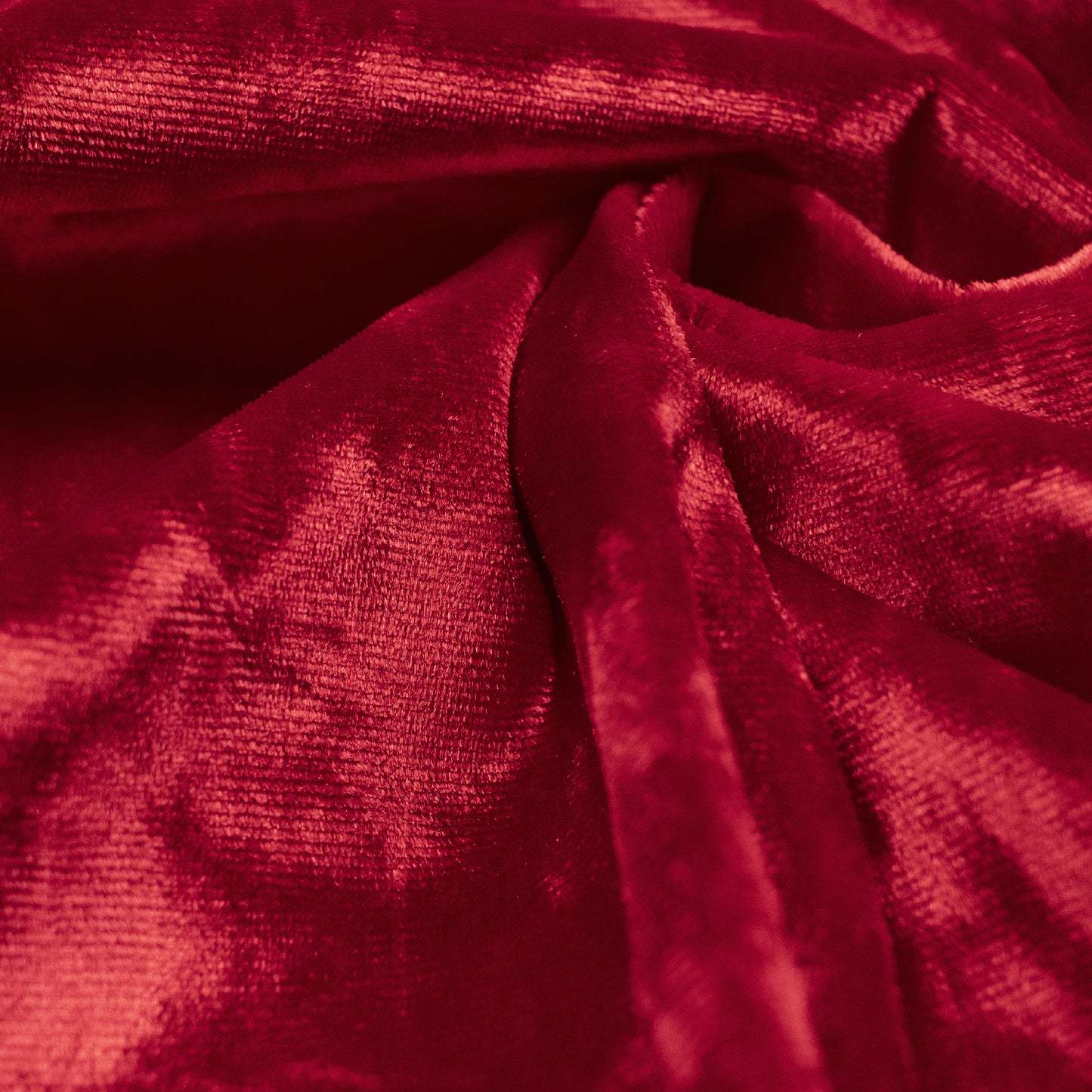 Luxurious Crimson Red Imported Stretched Velvet Fabric