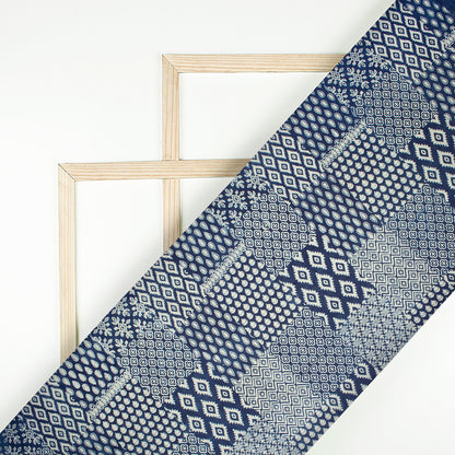 Indigo Traditional Pattern Dabu Handblock Cotton Fabric
