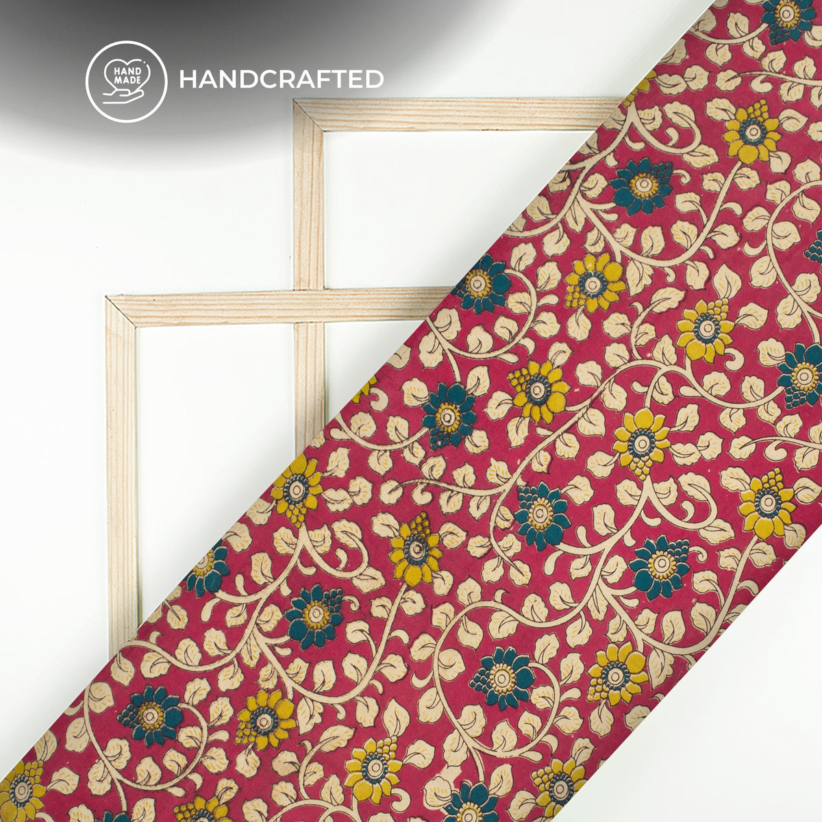 Kalamkari Cotton Puff Midi - Green Sun Flower main image 0