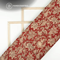Sangria Brown Traditional Pattern Kalamkari Cotton Fabric