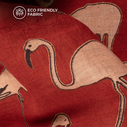 Sangria Brown Quirky Pattern Kalamkari Cotton Fabric
