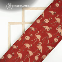 Sangria Brown Quirky Pattern Kalamkari Cotton Fabric