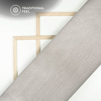 Silver Plain Pure Satin Tissue Banarasi Silk Fabric