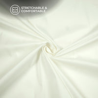 White Plain Crepe Lycra Fabric (Width 58 Inches)