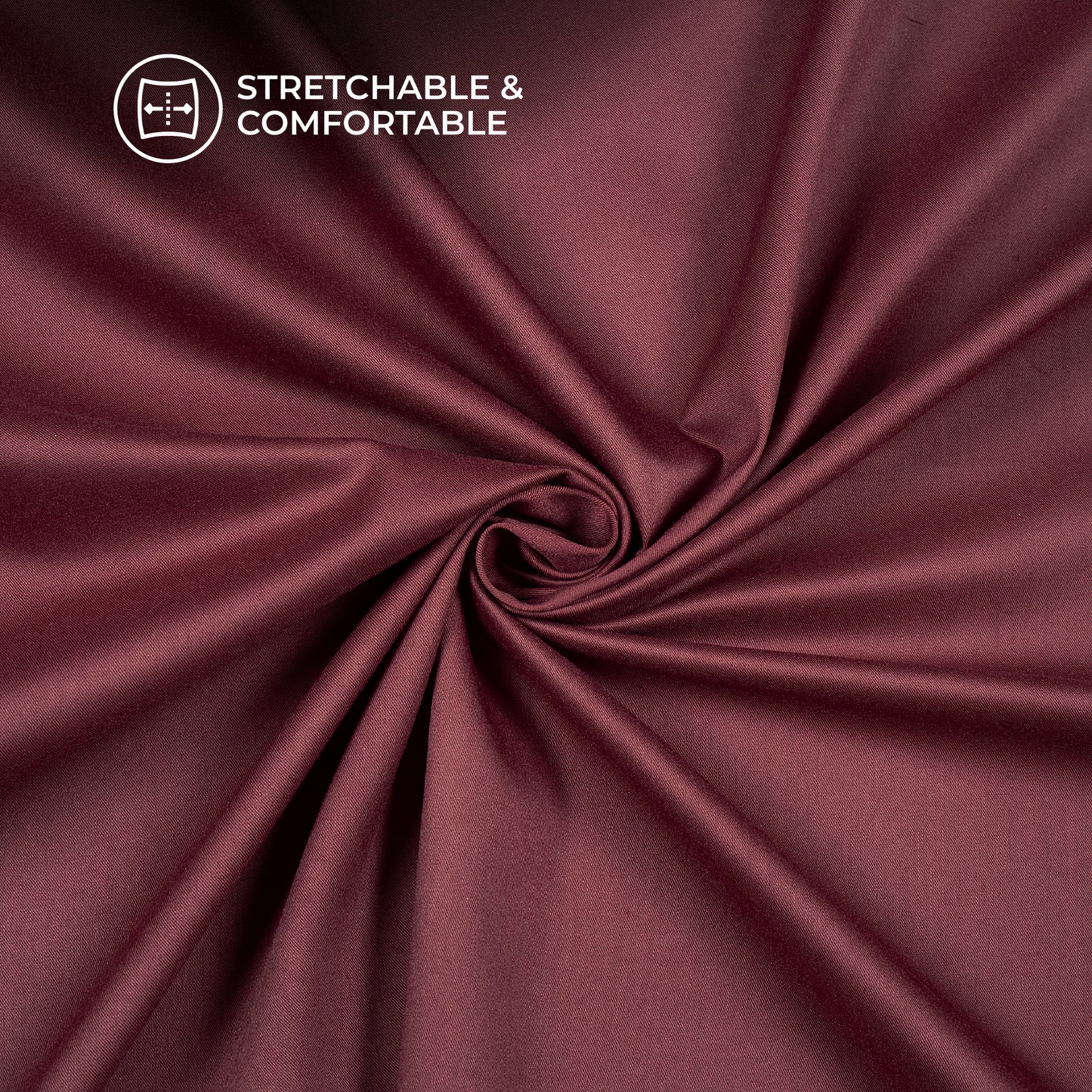 Maroon Plain Crepe Lycra Fabric (Width 58 Inches)