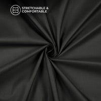Black Plain Crepe Lycra Fabric (Width 58 Inches)