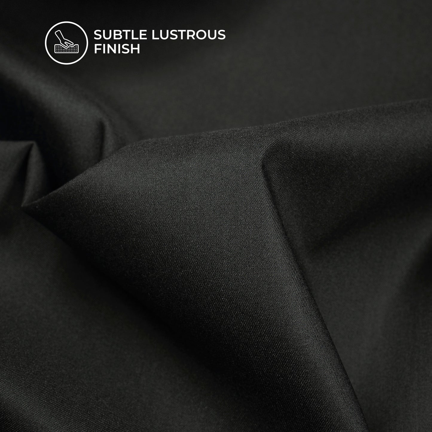 Black Plain Crepe Lycra Fabric (Width 58 Inches)
