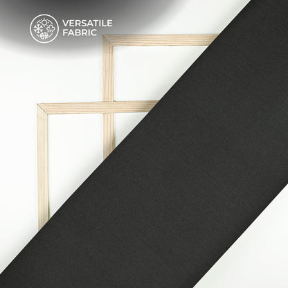 Black Plain Crepe Lycra Fabric (Width 58 Inches)