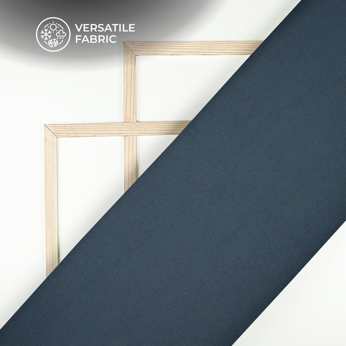 Navy Blue Plain Crepe Lycra Fabric (Width 58 Inches)