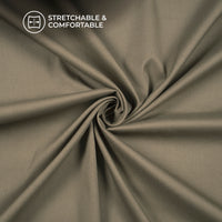 Dusty Olive Green Plain Crepe Lycra Fabric (Width 58 Inches)