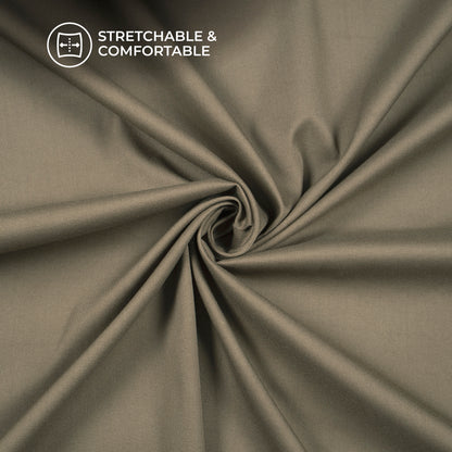 Dusty Olive Green Plain Crepe Lycra Fabric (Width 58 Inches)