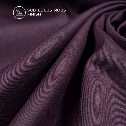 Wine Purple Plain Crepe Lycra Fabric (Width 58 Inches)
