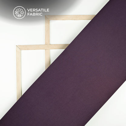 Wine Purple Plain Crepe Lycra Fabric (Width 58 Inches)