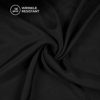 Ultra-Smooth Solid Black Mul Chanderi Fabric (Width 58 Inches)