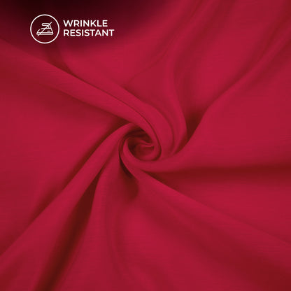 Ultra-Smooth Solid Red Mul Chanderi Fabric (Width 58 Inches)