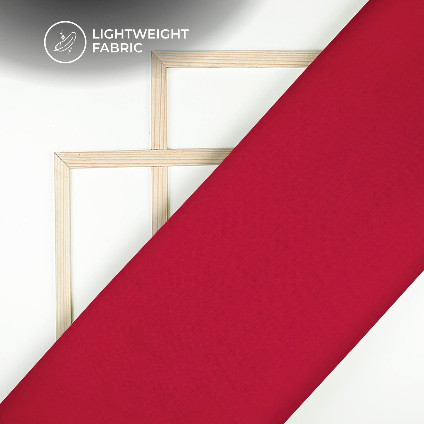 Ultra-Smooth Solid Red Mul Chanderi Fabric (Width 58 Inches)