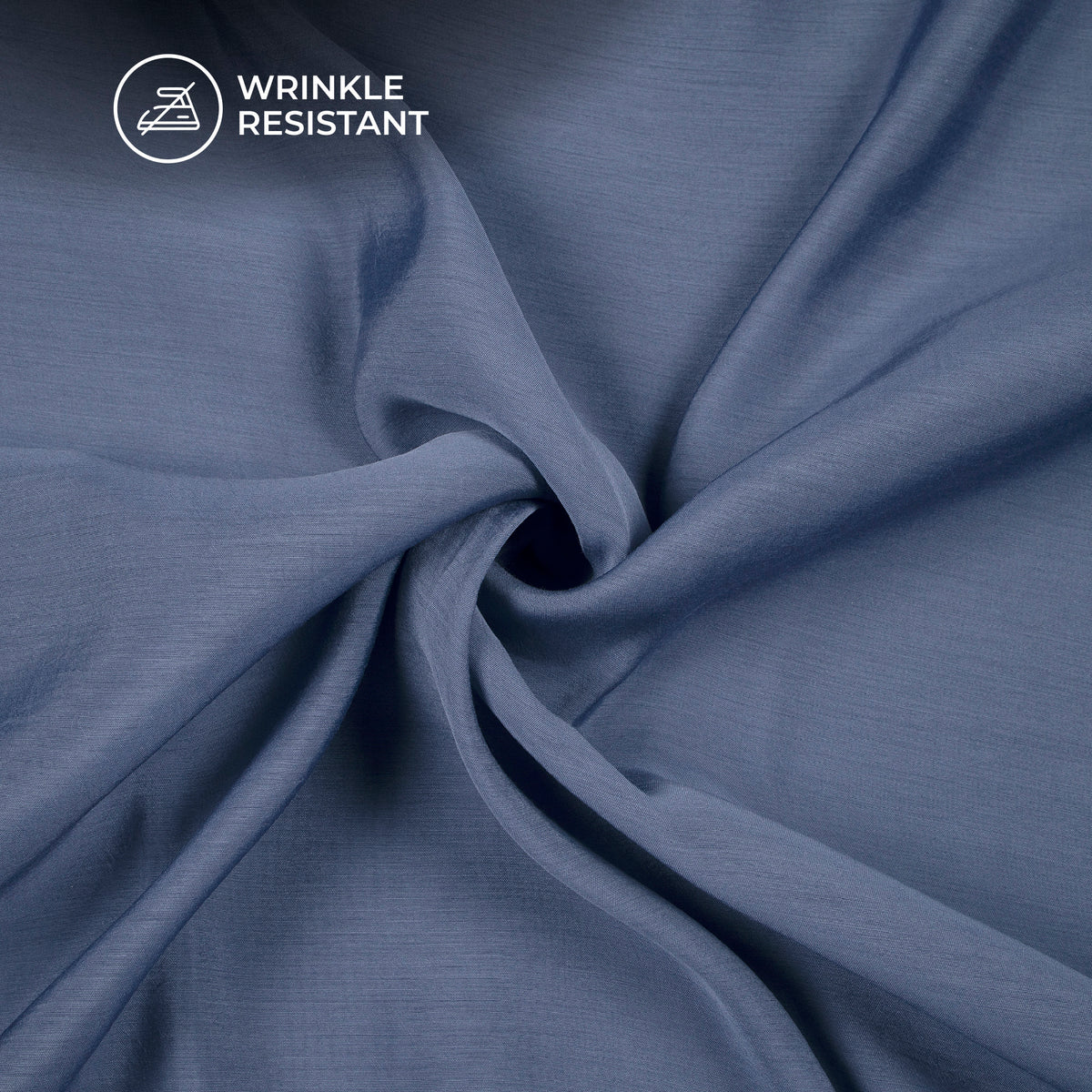 Ultra-Smooth Solid Pigeon Blue Mul Chanderi Fabric (Width 58 Inches)