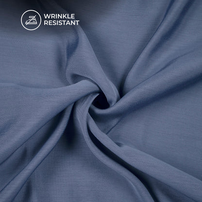 Ultra-Smooth Solid Pigeon Blue Mul Chanderi Fabric (Width 58 Inches)