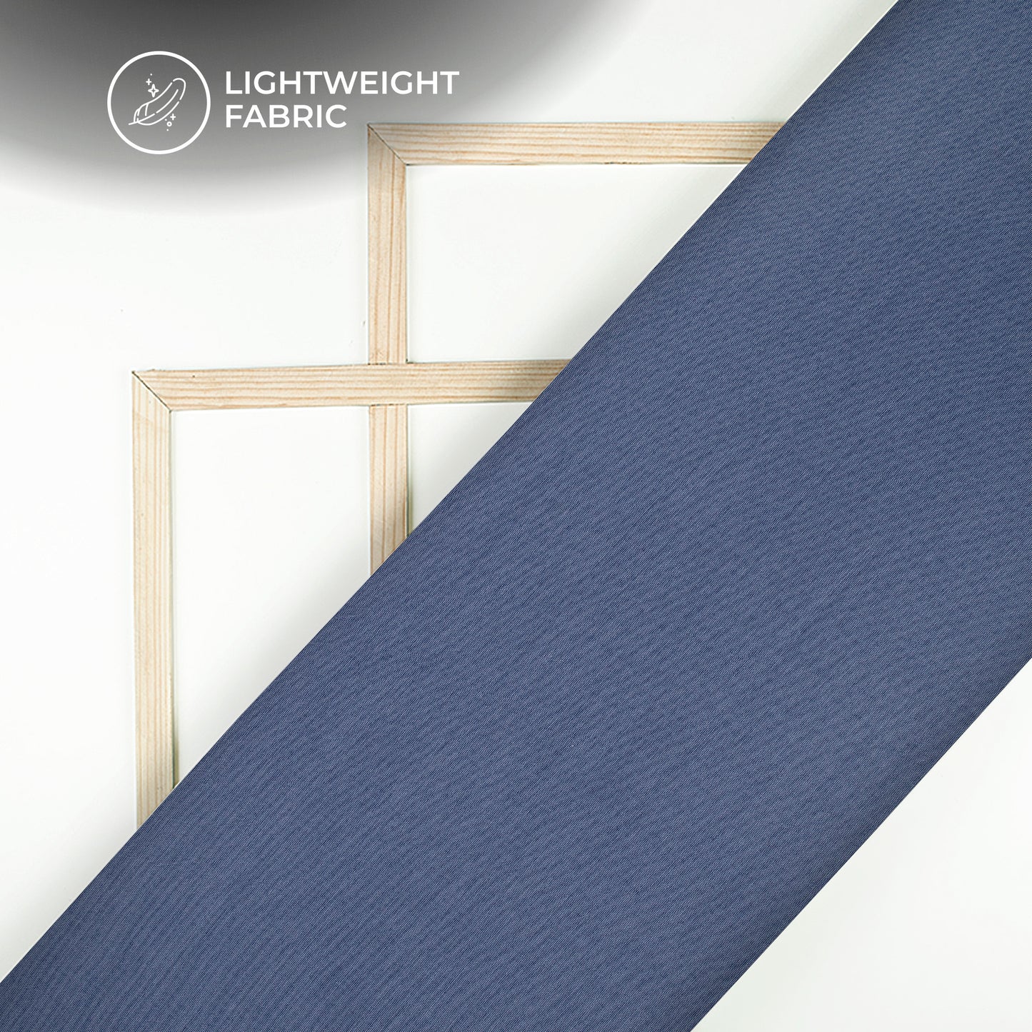 Ultra-Smooth Solid Pigeon Blue Mul Chanderi Fabric (Width 58 Inches)